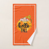 hallo Herfst herfst Pas Tekst en Kleur aan Bad Handdoek (Handdoek)
