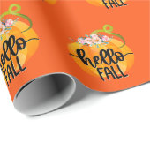 hallo Herfst herfst Pas Tekst en Kleur aan Cadeaupapier (Rol Hoek)
