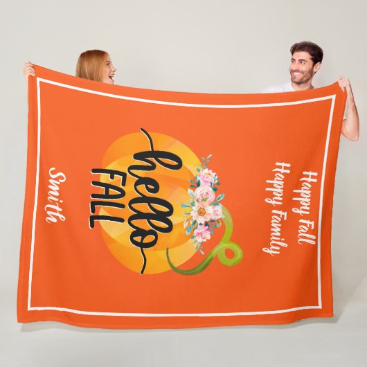 hallo Herfst herfst Pas Tekst en Kleur aan Fleece Deken (In situ)
