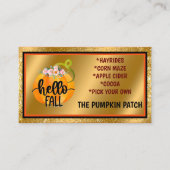 hallo Herfst herfst Pas Tekst en Kleur aan Visitekaartje (Voorkant)