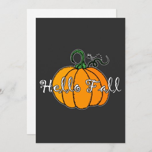 hallo Herfst Herfst Pumpkin Hellow Pumpkin Feestdagenkaart (Voorkant / Achterkant)