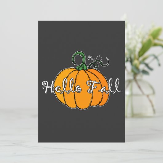 hallo Herfst Herfst Pumpkin Hellow Pumpkin Feestdagenkaart (Staand voorkant)