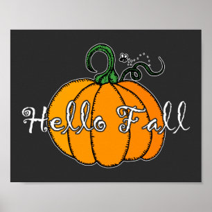 hallo Herfst Herfst Pumpkin Hellow Pumpkin Poster