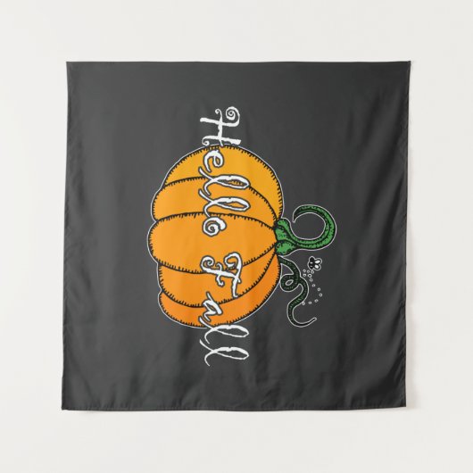 hallo Herfst Herfst Pumpkin Hellow Pumpkin Wandkleed (Voorkant (horizontaal))