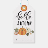 hallo Herfst, herfst Pumpkin Theme Gift Labels Cadeaulabel (Voorkant)