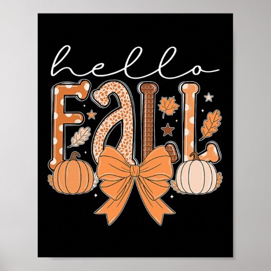 Hallo Herfst Herfst Vibes Thanksgiving Vakantie Ma Poster (Voorkant)
