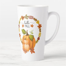 Hallo Herfst Herfstbladeren en pompoenen Keramisch