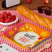 Hallo Herfst herfstbladeren en pompoentaart Papieren Bordje