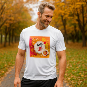 Hallo Herfst herfstbladeren en pompoentaart T-shirt