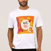 Hallo Herfst herfstbladeren en pompoentaart T-shirt (Voorkant)