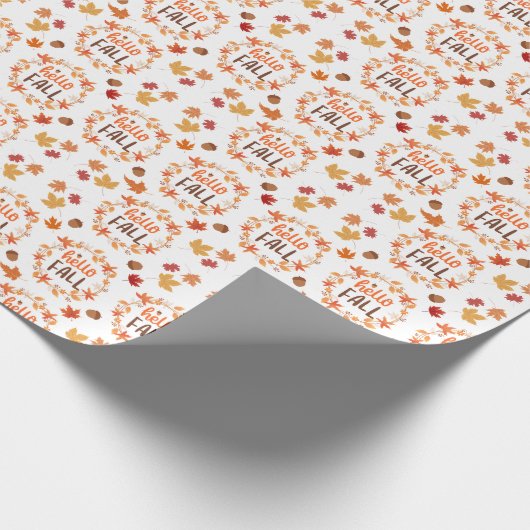 Hallo Herfst herfstbladeren naadloos patroon Cadeaupapier (Hoek)