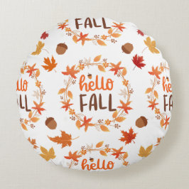 Hallo Herfst herfstbladeren naadloos patroon Rond Kussen