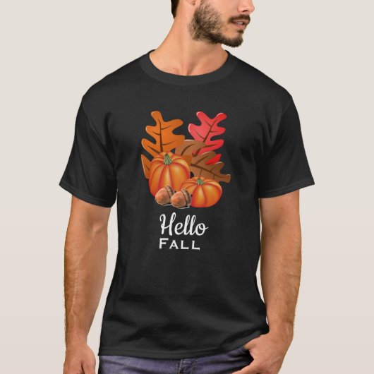 Hallo Herfst Herfstbladeren T-shirt (Voorkant)