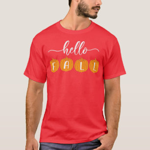hallo Herfst herfstthema met Oranje pompoenen T-shirt
