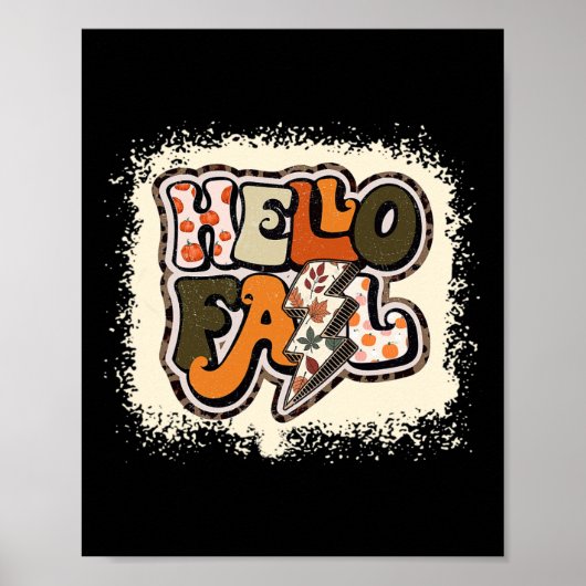 Hallo Herfst Herfstvibes Retro Groovy Poster (Voorkant)