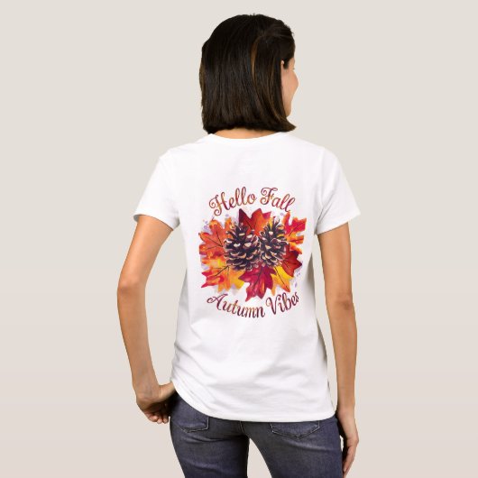Hallo Herfst, herfstvibes T-shirt (Achterkant volledig)