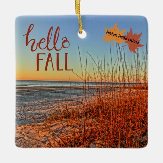 hallo Herfst Hilton Head Island Beach South Caroli Keramisch Ornament (Voorkant)