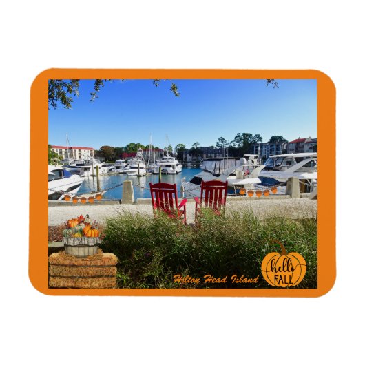 Hallo Herfst Hilton Head Island Harbor Town Marina Magneet (Horizontaal)