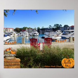 Hallo Herfst Hilton Head Island Harbor Town Marina Poster