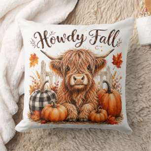 Hallo Herfst Hoogland Koe Gelukkig Thanksgiving He Kussen