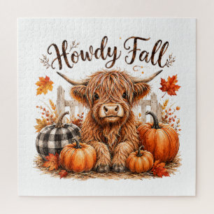 Hallo herfst Hoogland Koe Gelukkig Thanksgiving He Legpuzzel