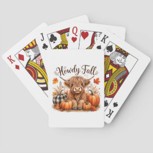 Hallo Herfst Hoogland Koe Gelukkig Thanksgiving He Pokerkaarten