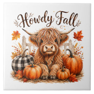 Hallo Herfst Hoogland Koe Gelukkig Thanksgiving He Tegeltje