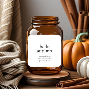 Hallo Herfst Kaars Label   Minimalistische Herfst