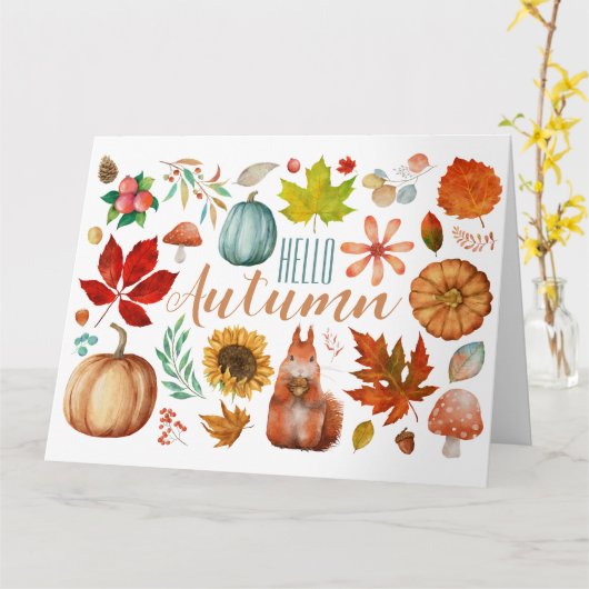 Hallo Herfst Kaart (Gele Bloem)