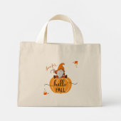 Hallo Herfst Kabouter Op Pompoen Boodschappentas Mini Tote Bag (Achterkant)