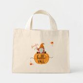Hallo Herfst Kabouter Op Pompoen Boodschappentas Mini Tote Bag (Voorkant)