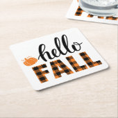 hallo Herfst Kartonnen Onderzetters (Schuin)