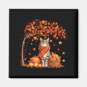 Hallo Herfst Kat Herfstblad Kittenliefhebber Dankz Magneet (Voorkant)