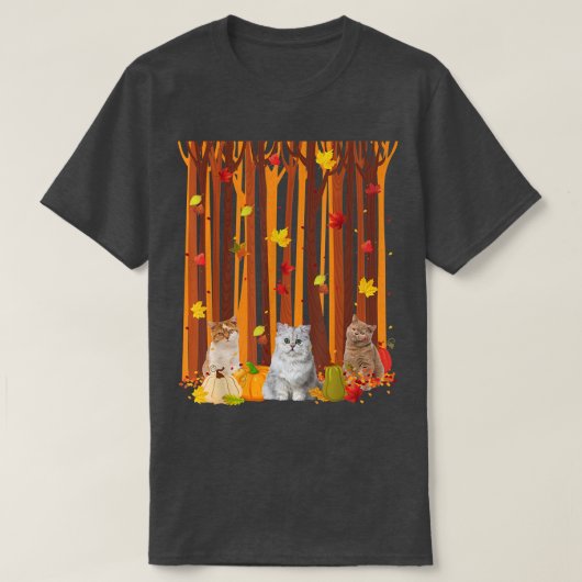 hallo herfst Kat Maple Leaf Herfst Pumpkin Mannen T-shirt (Design voorkant)