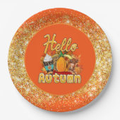 hallo herfst Kleur aanpassen Papieren Bordje (Voorkant)