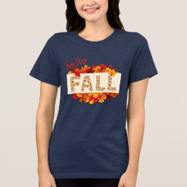 Hallo Herfst Kleurrijke Herfst Bladeren Graphic Vr Tri-Blend Shirt