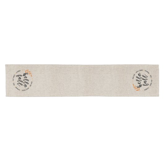 Hallo Herfst Krans rustiek Korte Tafelloper (Horizontaal)