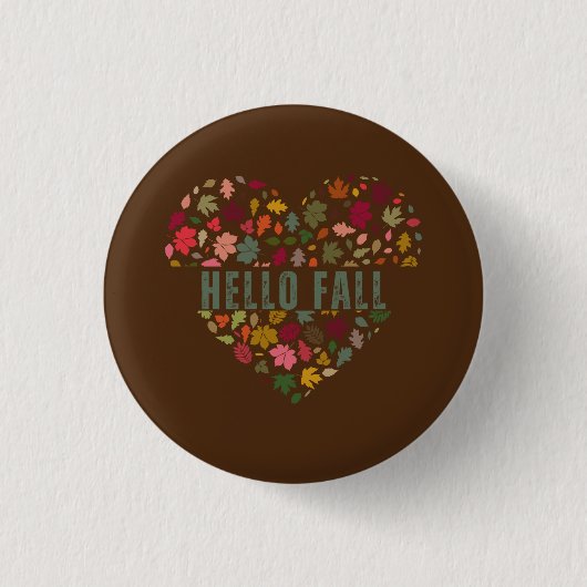 Hallo Herfst Kunst Ronde Button 3,2 Cm (Voorkant)