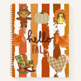 Hallo Herfst Landelijke Patchwork Oranje Bladeren Notitieboek