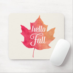 Hallo Herfst Leaf Autumn Quote Waterverf Muismat