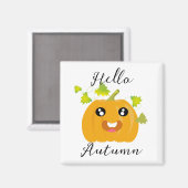 Hallo Herfst - Leuke Halloween Pompoen Magneet (Voorkant / Achterkant)