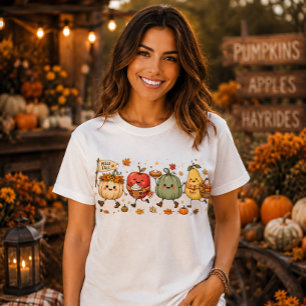 Hallo Herfst Lief Pompelmoes Appel Peer Herfst Oog T-shirt