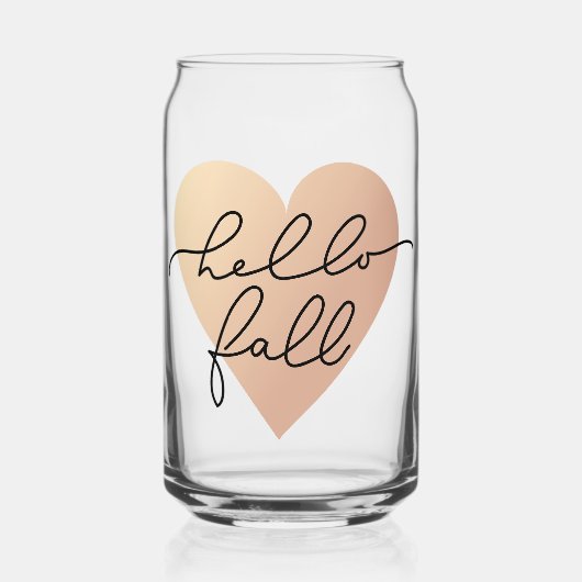 Hallo Herfst Love Heart Blikvorm Glas (Voorkant)