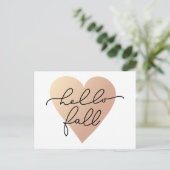 Hallo Herfst Love Heart Briefkaart (Staand voorkant)