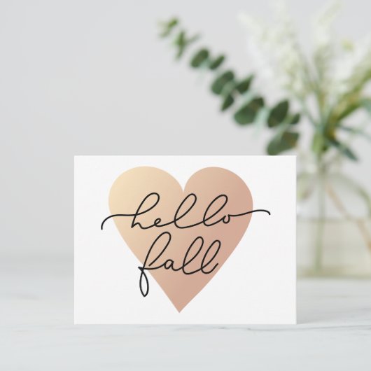 Hallo Herfst Love Heart Briefkaart (Staand voorkant)