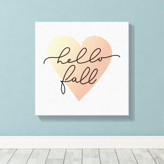 Hallo Herfst Love Heart Canvas Afdruk (Insitu (Houten vloer))