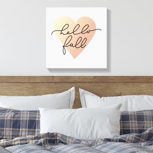 Hallo Herfst Love Heart Canvas Afdruk (Insitu (Slaapkamer))