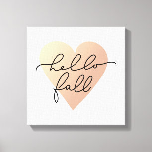 Hallo Herfst Love Heart Canvas Afdruk