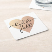 Hallo Herfst Love Heart Kartonnen Onderzetters (Schuin)