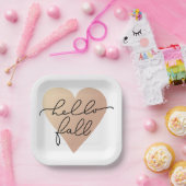 Hallo Herfst Love Heart Papieren Bordje (Feest)